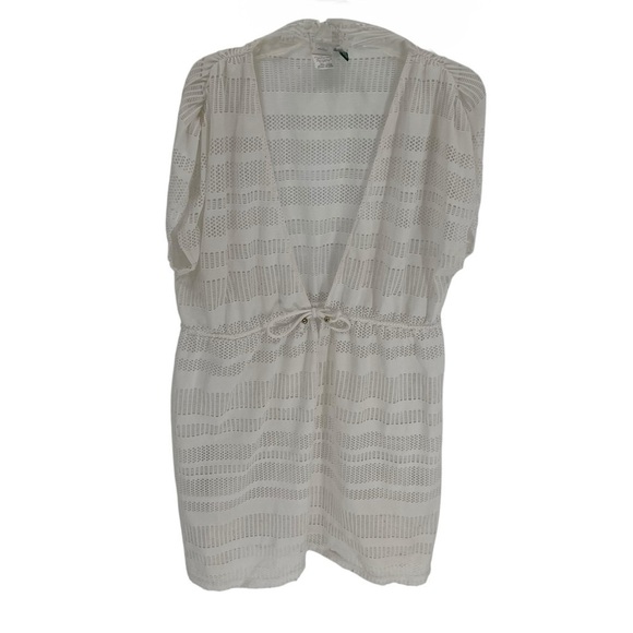 Lauren Ralph Lauren Cover up Tunic Dress Size XL Women’s Open Knit Tie Waist - Picture 1 of 7
